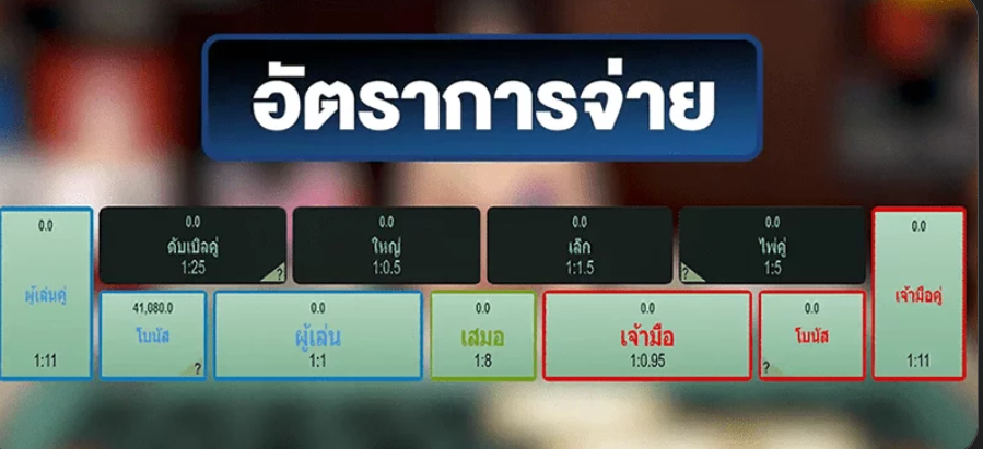 รูปแบบการแทงบาคาร่า และอัตราการจ่าย